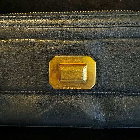 Vintage collectable Juicy Couture Black Wallet with Gold Accent turn lock - Picture 3 of 6